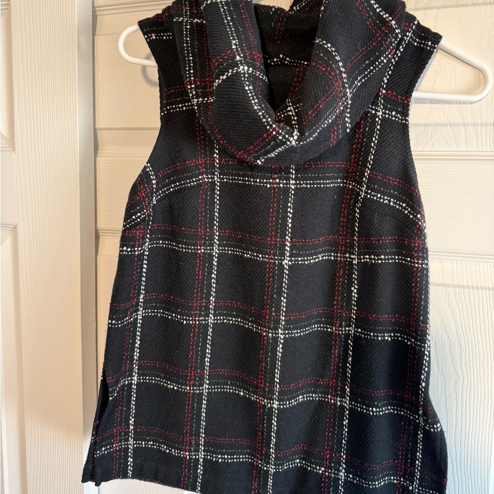 BCBGeneration Black and Red Plaid Vest